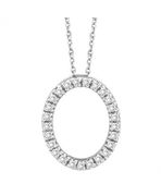 Diamond Oval Pendant Necklace White Gold