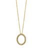 Diamond Oval Pendant Necklace Yellow Gold