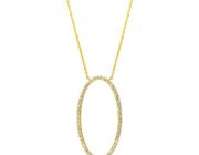 Diamond oval shape  necklace