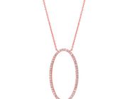 Diamond oval shape  necklace
