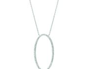 Diamond oval shape  necklace