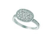 Diamond oval shape ring