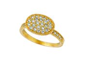 Diamond oval shape ring