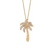 Diamond palm tree necklace