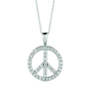 Diamond peace sign necklace