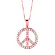 Diamond peace sign necklace