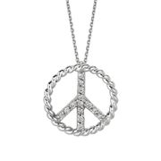 Diamond peace sign necklace