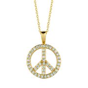 Diamond peace sign necklace