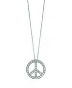 Diamond Peace Sign Pendant Necklace