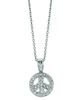 Diamond Peace Sign Pendant Necklace