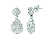 Diamond pear & round shape earrings