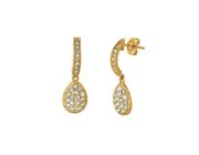Diamond pear shape drop earrings