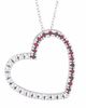 Diamond & Pink Sapphire Heart Pendant Necklace