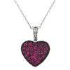 Diamond & pink sapphire medium heart necklace