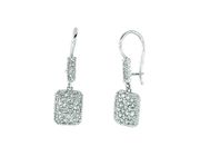 Diamond rectangular shape drop earrings