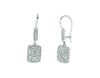 Diamond rectangular shape drop earrings