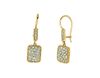 Diamond rectangular shape drop earrings