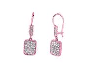 Diamond rectangular shape drop earrings