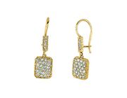 Diamond rectangular shape drop earrings