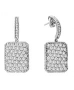 Diamond rectangular shape earrings