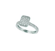 Diamond rectangular shape ring