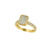 Diamond rectangular shape ring