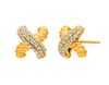 Diamond rope X earrings