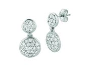 Diamond round drop earrings