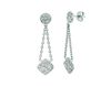 Diamond round & square drop earrings