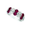 Diamond & ruby 2 rows ring