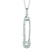 Diamond safety pin necklace