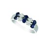 Diamond & sapphire 2 rows ring