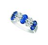 Diamond & sapphire 2 rows ring