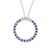 Diamond & Sapphire Circle Necklace