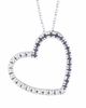Diamond & Sapphire Heart Pendant Necklace