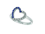 Diamond & Sapphire Heart Ring