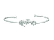Diamond seahorse bangle