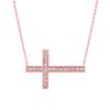 Diamond sideway cross necklace
