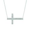 Diamond sideway cross necklace