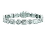 Diamond square & oval bracelet