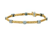 Diamond square & oval bracelet