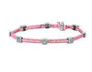 Diamond square & oval bracelet