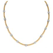 Diamond square & oval necklace