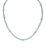 Diamond square & oval necklace