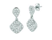 Diamond square & pear shape earrings