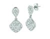 Diamond square & pear shape earrings