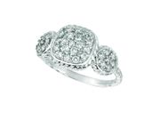 Diamond square& round shape ring