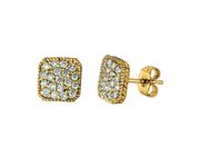 Diamond square shape earrings