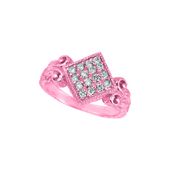 Diamond square shape ring