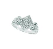 Diamond square shape ring